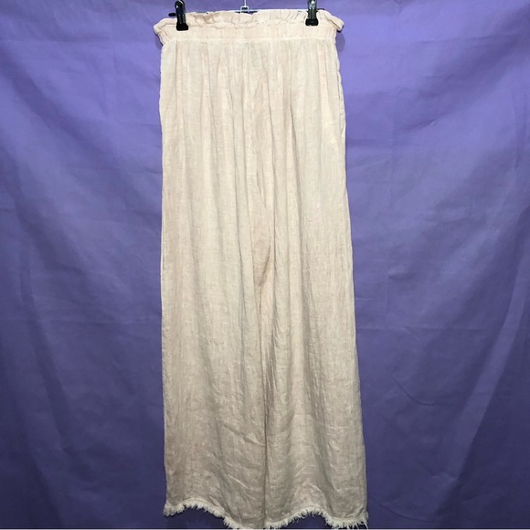 Venti6 coastal lagenlook wide leg pull on linen pants - Picture 4 of 11